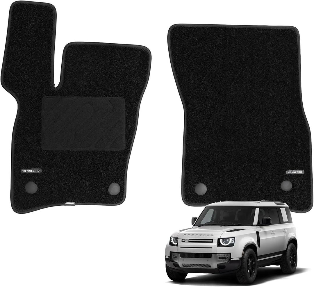 WENNEBIRD Front Carpet Floor Mats for Land Rover Defender 2020-2026, 2Pc