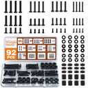 92PCS Universal TV Mounting Hardware Screw Kit Set - M4 M5 M6 M8 Screws, Spacers and Washers for Most TV/Monitor VESA Mount, TV Mount Replacement Screws with Box up to 80", Black