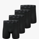 New Balance Men's 5" Performance No Fly Boxer Brief Underwear (4 Pack), Black/Black/Black/Black, XX-Large