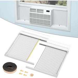 Air Jade Window Air Conditioner Side Panels with Frame, Adjustable AC Side Panels for Most 5,000 to 14,000 Btu Window AC Units, Extra Wide Window Air Conditioner Panels and Frame Kit, Pack of 2