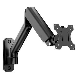 MonTEK Single Monitor Wall Mount for 17 to 32 inch Flat/Curved Screens, Holds up to 19.8 lbs, Full Motion Adjustable Mechanical Spring Monitor Arm, 75x75/100x100 VESA Wall Mount, Black
