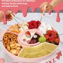 LUSHYUM Chocolate Fondue Pot Set Electric Melting Machine, 4-Cup Capacity 4 Trays 5 Forks 1 Spatula Cheese Warmer, Ideal Gift for Couple Family & Date Night Idea House Warming Holidays Essentials