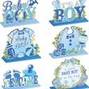 It's a Boy Baby Shower Centerpieces Baby Shower Table Centerpieces Bloom Table Display with Letters A Sweet Baby Boy is on His Way Gender Reveal Decorations for Boy Birthday Supplies (Wooden)