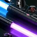 Jvmusaber Lightsaber, 2-in-1 Dueling Light Saber 20 Colors for Adult-2PCs | 4 FX Sound and Motion Sensors Metal Hilt Dueling Light Saber Theme Parties Halloween Decoration Cosplay Birthday Gifts