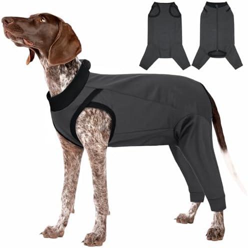 T'CHAQUE Dog Recovery Suit for Dogs After Surgery, Dog Onesie for Surgery Female Male, Anti Licking Rear Leg Sleeve, Bodysuit for Abdominal Wounds Skin Disease,Substitute E-Collar & Cone, Gray, 2XL