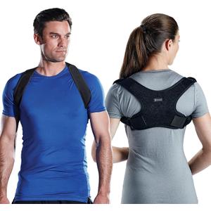 Gaiam Restore Posture Corrector for Women & Men - Back Straightener Adjustable Straps Compact Brace Support for Clavicle, Neck, Shoulder, Invisible Pain Relief, One Size