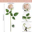 48 PCS Boho Roses Artificial Flowers - Fake Silk Floral with Long Stems Bulk for Table Centerpieces DIY Bouquet Arrangements Wedding Party Bridal Shower Vase Decorations