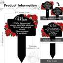 Geelin Memorial Stakes Grave Cemetery Decorations Metal Grave Plaque Markers Mom Plaques Mother's Day Gift Sympathy Waterproof Garden Stake for Yard