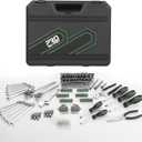 Prostormer Mechanics Tool Set with Drawer Box, 279-Piece SAE and Metric Mechanic Tool Kit with Wrenches & Sockets, General Tool Kit for Car, Motorcycle, Home Repair (Green)
