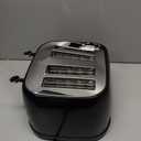 Amazon Basics 4 Slice Toaster with 4 Slots, 6 Browning Settings, Defrost, Removable Crumb Tray, Bagel Function, Cancel Button, 1600W, Black