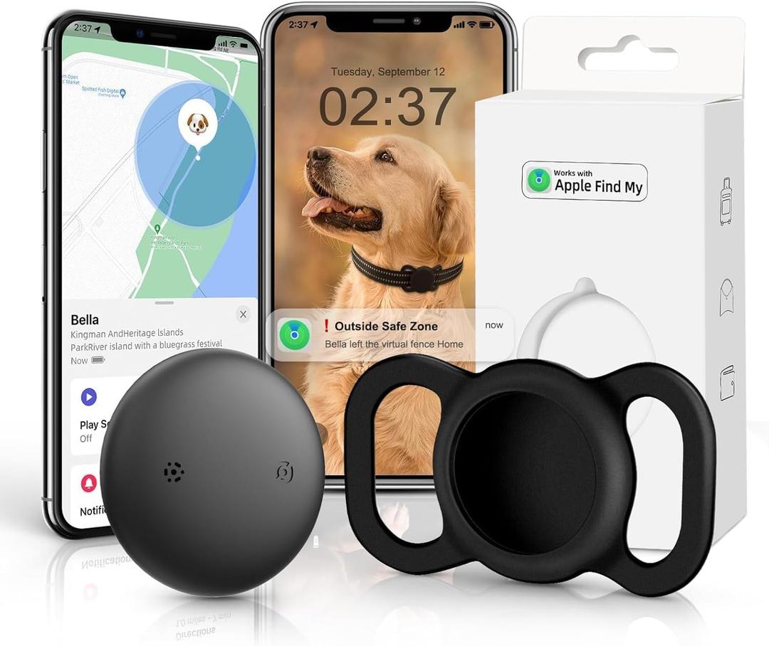GPS Tracker for Dogs (1 Pack), Mini GPS Cat Tracker, Smart Pet Activity Tracker (iOS Only), No Monthly Fee, Compatible with Apple Find My, Anti-Lost, Finder Tag for Vehicles/Pets/Items/Kids