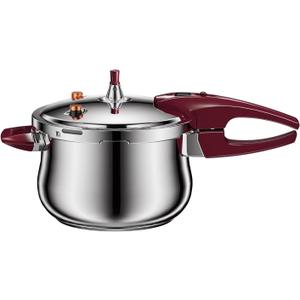 Stainless Steel Pressure Cooker 80KPA, Cookware Pressure Canner Rice Cooker with Safety Valve Devices, Compatible with Gas & Induction Cooker (6L)