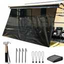 RV Awning Sun Shade Screen with Zipper, Size: 8'x16'3"