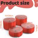 HeiMma 4 Pack Buffet Risers, Foldable Accordion Food Display Risers with Acrylic Disc, Dessert Table Display Set, Cardboard Paper Cupcake Cake Stand for Party Cylinder Stands for Parties Drink Collectibles Jewelry Figures, Multi-height, Red