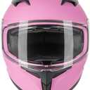 CUTEY Full Face Motorcycle Helmet - DOT Certified, Lightweight, Dual Visor, Ventilated - for Adults Men & Women (Pink, XL)