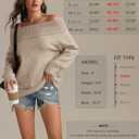 ATHMILE Womens Off The Shoulder Sweaters Oversized Spring Tops Batwing Sleeve Loose Pullover Fall Winter Fashion Outfits 2026 (Beige, XL)