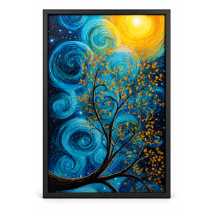Large Tree of Life Wall Art for Living Room Teal Tree Pictures Big Wall Decor Modern Aesthetic Canvas Print Painting Home Framed Artwork Decoration Gifts for Bedroom Office 24"x36"