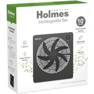 Holmes Battery & AC Powered Fan 10" Blade 78hrs on Battery with Head Tilt