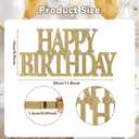 Novabright Glitter Champagne Gold Happy Birthday Sign Centerpieces for Table Birthday Party Decorations for Women Bday Birthdays Themed Celebration Party Supplies