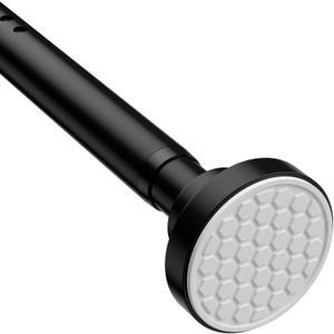 Extra Long Tension Curtain Rod 40-148In (3.3-12 ft) Black, 1.26In Diameter