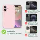 Magnetic for iPhone 16 Case [Compatible with Magsafe] [Premium Silicone Satin-Smooth Touch] Slim Shockproof Anti-Scratch Microfiber Lining Case, 6.1 inch, Chalk Pink