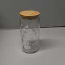 24 Set Christmas Glass Cups 16 oz Drinking Glasses with Bamboo Lids and Straws Christmas Iced Coffee Cup Drinkware Santa Snowflake Tumbler Holiday Mugs Xmas Gift for Women Mom(White Style)