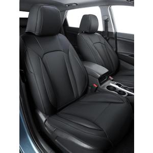 FREESOO Car Seat Covers Full Set - Faux Leather Universal Automotive Seat Covers Car Seat Cover Protectors Universal Fit for Most 5 Seats Cars Sedans Trucks SUVs with Breathable Waterproof Black