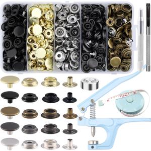 508PCS Heavy Duty Snap Fastener Tool, Canvas Snap Kit, Stainless Steel Snaps,5/8 inche Snap Fastener Kit, Snap Button Kit for Boat Cover, Repairing Boat Covers, Canvas, Sewing Tarps, Bag,Jeans,Clothes