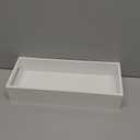 VITVITI Bamboo Toilet Paper Holder Storage, Bamboo Tray for Bathroom with Handle, Toilet Paper Tray Basket Tissue Holder Organizer Container for Back Toilet Tank, White