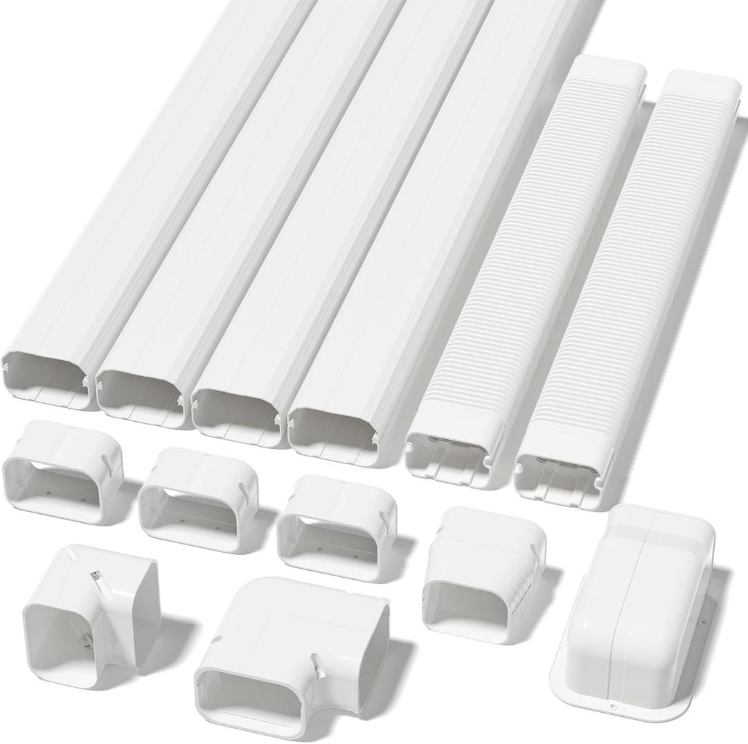 Mini Split Line Set Covers, 4" 17 ft AC Line Hide Cover Kits for Outdoor