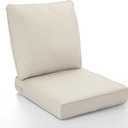 Outdoor Chair Cushion Set, Thickened 24 x 24 x 5 Inch Patio Furniture Cushions, Waterproof & Fade Resistant Outdoor Seat Cushions with Ties for Chair Sofa Couch (Beige)