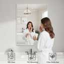 Koonmi White Rectangle Wall Mirror, 30x40 Inch Bathroom Mirror, Aluminum Frame Vanity Mirror for Entryway, Living Room, Bedroom Bathroom, Hangs Horizontally or Vertically