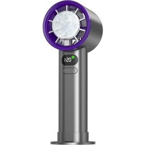 Portable Handheld Fan, 120 Speeds Cooling Ice Pad HandFan, Powerful Mini TurboFan 20H Max Cooling Time, 4500mAh Rechargeable, 15000 RPM Hight Speed Personal Travel Essentials for Women Men