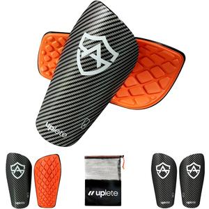 Shin Guards for Soccer  Youth & Adult Sizes for Kids, Boys, Girls, Men, Women  Carbon-Textured Protective Shin Pads with Free Bag for Cleats & Guards (M - (46-54) Tall)
