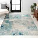 JONATHAN Y Modern Abstract Vintage Cream/Blue Indoor Area Rug, 3x5, Contemporary POP, Transitional, Easy-Cleaning for Living Room, Bedroom, Kitchen, Pet Friendly, Non-Shedding (CTP104A-3)