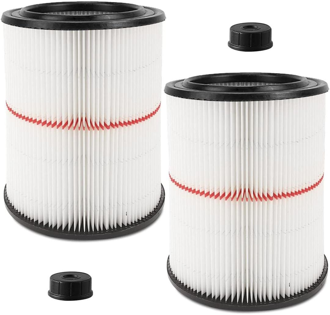 17816 Filter for Craftsman Shop Vac Air Filter, Replacement for Craftsman Wet Dry Vac Filter for Craftsman 9-17816 Vacuum Filter 5 6 8 12 16 Gallon and Larger Vacuum Cleaner 2 Pack (White)