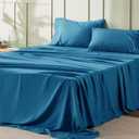 Bedsure Queen Sheet Set - 4 Pieces Soft Queen Size Sheets - Breathable & Cooling - Hotel Luxury - Easy Care Polyester Microfiber Bedding for Women, Men, Teal Blue