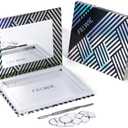 Fillwie Magnetic Makeup Palette with Mirror – Empty Refillable Case for Eyeshadow, Blush, Lipstick, DIY Custom Kit (Black Medium)