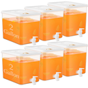 Domensi 6 Pack 2 Gallon Drink Dispenser for Fridge with Spigot Water Dispenser Leak Proof Lids Filter Screen Beverage Juice Container Sealed Plastic Lemonade Milk Cold Hot Drink Tea Jug for Party