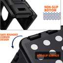 Korpai 18" Folding Step Stool for Adults and Kids Holds Up to 300 lbs,Non-Slip Folding Stools with Portable Handle, Compact Plastic Foldable Step Stool for Bathroom,Bedroom, Kitchen,Black,1PC