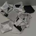 Pelopy 10 Pcs 4 x 4" Flat Pyramid Post Cap for True 3-1/2" x 3-1/2" Wood Posts Black Galvanized Powder Coated Steel Weatherproof Caps Cover for Decks, Porches, or Corridors Mailbox