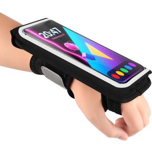 Running Armband for Phone, Adjustable Reflective Sports Wristband & Forearm Band for iPhone 17/16/15/14/13 Pro Max Samsung Galaxy S23/S22, up to 7", Secure Fitness Phone Holder for Men Women (Black)