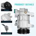 Air Conditioner AC Compressor with A/C Clutch Fits for Nissan Altima 2.5 2.5L S SR Base Sense Advance 2013 2014 2015 2016 2017 2018 (Without SL and SV), Replaces CO 29074C, w/One Plug