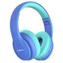 Kids Bluetooth Headphones, Lightweight Wireless Headphones for Kids, 85/94dB Volume Limited, 60 Hours Playtime, Bluetooth 5.3, Over-Ear Toddler Headsets with Built-in Mic-Blue