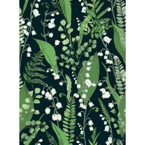 Simon&Siff Vintage Floral Wallpaper Peel and Stick Wallpaper Green Leaf Lily of The Valley Botanical Wallpaper Self Adhesive Removable Contact Paper for Renter Friendly 236" X 17.3"