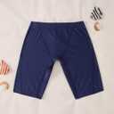 MODNTOGA Boy's Swim Jammers Solid Team Swimwear Big Kid Practice Athletic Swimsuit Youth Competition Cap and Shorts 2pcs Set