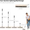 Stainless Steel Wire Scrub Brush with Long Handle, Moss Remover Wire Broom for Deck, Rough Surface, Concrete Floor, Patio, Garden, Garage (Silvery)