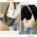 Corduroy Crescent Crossbody Bag Quilted Shoulder Bag Adjustable Strap Casual Handbag Hobo Sling Bag for Women Men