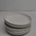 Artena Pasta Bowls, 50oz Large Salad Serving Bowls, 9.75'' Plates Bowls Set of 4, Big White Ceramic Soup Bowls for Kitchen, Embossment Shallow Dinner Bowl, Microwave Dishwasher Safe, Wheat Leaf