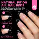 UNA GELLA Almond Gel Nail Tips, 504PCS Pre Etched Clear Fake Nails Tips Medium Almond Shape - 12 Sizes Full Cover Soft Acrylic Press On Nail Extensions No C Curve Gift for Diy at Home